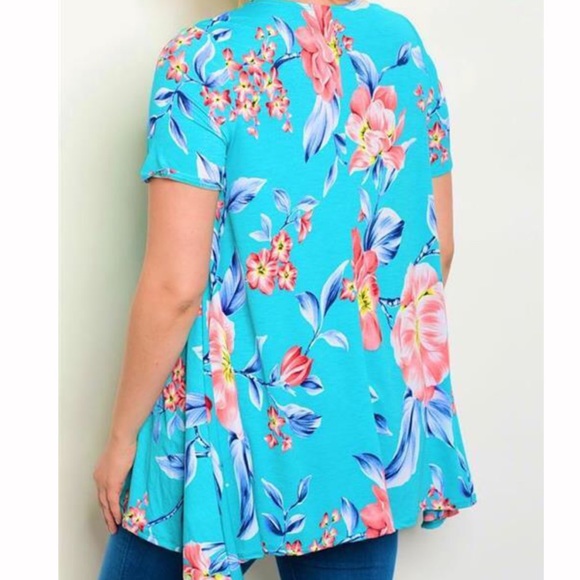 Floral Print Plus Size Shirt Blouse Top XL 1X 14 - Picture 2 of 6